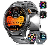 Smart Watch for Men (Bluetooth 5.2 Calls) with Flashlight, 1.75"HD Display/1000mAh Long Battery Life, Fitness Tracker with Heart Rate/Sleep Monitor/IP68/120+ Sports Modes for iOS Android,3 Bands