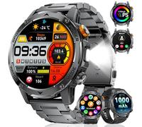 Smart Watch for Men (Bluetooth 5.2 Calls) with Flashlight, 1.75"HD Display/1000mAh Long Battery Life, Fitness Tracker with Heart Rate/Sleep Monitor/IP68/120+ Sports Modes for iOS Android,3 Bands