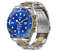 Smart Watch for Men Bluetooth Call Heart Rate Monitor Sleep Tracker Sports Modes Message Reminder Luxury Smartwatch for Android Phones iOS Stainless Steel Business Watch