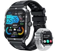 Smart Watch for Men Fitness Watch: 2.0" Touch Screen Smartwatch with Heart Rate Oxygen Blood Pressure Sleep Monitor Step Counter 3ATM Waterproof 123 Sports Modes Fitness Tracker for Android iOS