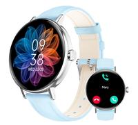 Smart Watch for Men Womem Answer/Make Call,1.27"HD Dynamic Dial Fitness Watch with Heart Rate/Sleep/SpO2, Leahter Ladies Smartwatch for iPhone/Samsung/Android,IP68 Waterproof,110+ Sport Mode-Blue