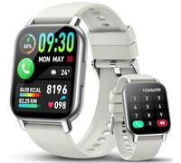 Smart Watch for Men Women, 1.85" HD Screen Fitness Tracker with Bluetooth Calling and Smart Notifications, 112+ Sports Modes Fitness Watch, Fast Charging Smartwatch Suitable for Travel, Sports, White