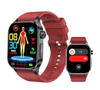 Smart Watch for Men Women, 2.04" AMOLED Color Screen, 24/7 Heart Rate, Blood Oxygen, Blood Pressure, Sleep and Stress Health Monitor, Blood and Body Composition Insights, 150 Sports Modes (Red)