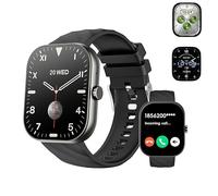 Smart Watch for Men Women, Answer/Make Calls, 2.01" AMOLED HD Display, IP68 Waterproof, Fitness Tracker, 100+Sports Modes, Heart Rate, SpO2, Sleep Monitor, Black smart watch for iOS & Android