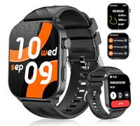Smart Watch for Men Women Built-in GPS Fitness Tracker, 2.01" HD Touchscreen(Answer/Make Calls), 110+ Sport Modes with Heart Rate/Sleep Monitor/Compass, 1 ATM Waterproof, for Android iOS, Black