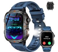 Smart Watch for Men Women Kids, Fitness Tracker with Bluetooth Calling, Heart Rate Monitor, SpO2, Sleep Tracker, Step Counter, Sports Watch, Waterproof, Android iPhone Compatible, Best Gift (Blue)