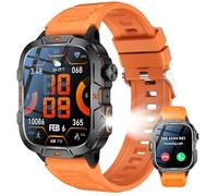 Smart Watch for Men Women Kids, Fitness Tracker with Bluetooth Calling, Heart Rate Monitor, SpO2, Sleep Tracker, Step Counter, Sports Watch, Waterproof, Android iPhone Compatible, Best Gift (Orange)