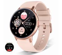 Smart Watch for Women Men(Answer/Dial Calls), 1.3" Round Face Watches Always-on Display Smartwatch for Android and iOS Phones, IP68 Waterproof Fitness Tracker with Ai Voice, Heart Rate, Sleep (Beige)