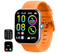 Smart Watch for Women Men Answer/Make Calls, 1.96" Fitness Watch with Heart Rate Sleep Monitor, Step Counter, 113+ Sports Fitness Activity Trackers IP68 Waterproof Smartwatches for Android IOS Orange