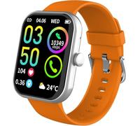 Smart Watch for Women Men Answer/Make Calls, 1.96" Fitness Watch with Heart Rate Sleep Monitor, Step Counter, 113+ Sports Fitness Activity Trackers IP68 Waterproof Smartwatches for Android IOS Orange