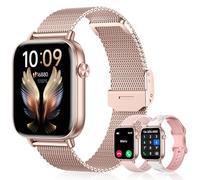 Smart Watch for Women Men [Make/Answer Call],1.83" Full Touch Screen Waterproof Smartwatch for Android and iPhone Fitness Watch with Heart Rate Sleep Monitor Pedometer Step Rose Gold Watch,3 Straps