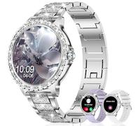Smart Watch for Women with Diamonds (Answer/Make Call),1.32''Full Screen Smart Watch for Android /iOS,Fitness Tracker with Heart Rate/Blood Oxygen/Sleep Monitor/AI Voice Watches for Women,3 Straps