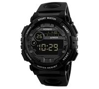 Smart Watch Metal Bracelet Electronic Digital Luxury Outdoor Mens Sport Watch Watch Date LED Men Sport Watch Boys Wrist Watch (Black, One Size)