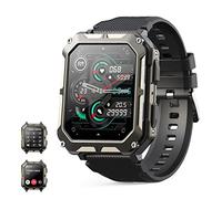Smart watch military for men with call dials that can make calls and answer calls compatible for iOS Android, Fitness Activity tracker with IP68 Waterproof Ai voice, with 123 Sports Modes