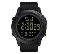 Smart Watch Sporty Digital Fashion Date Quartz Watch LED Sport Rubber Men Alarm Sport Watch Smart Watch Small (Black, One Size)