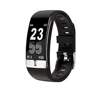 Smart Watch, Thermometer Temperature Recorder Bracelet, Bluetooth Fitness Tracker with PPG + ECG Heart Rate Monitor, Caller ID, Pedometer, Black