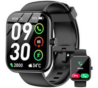 Smart Watch with Alexa Built-in, 1.83" HD Touchscreen Fitness Tracker, Bluetooth Notifications/Calls, IP68 Waterproof, 120+ Sport Modes, 24/7 Heart Rate & Sleep Monitor for iPhone Android iOS (Black)