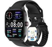 Smart Watch with Built-in GPS and Offline Maps, 1.96" HD Display, Answer/Make Calls, 100+ Sport Modes, Heart Rate/Sleep/SpO2 Monitor, Fitness Activity Tracker for Android and iPhone, 2 Bands, Black