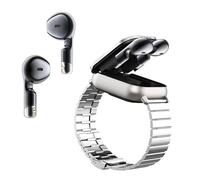 Smart Watch With Earbuds, 2inch Touch Screen Sports Watch, Bluetooth With Music, Answer & Make Call, Fitness Tracker Heart Rate & Sleep Monitor for IOS for Android (Silver Steel)