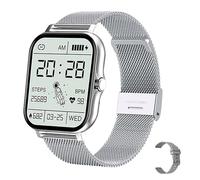 Smart Watch Women Men Answer/Make Calls,1.81" Smartwatch with Weather/Pedometer,Fitness Tracker Touch Screen Heart Rate Sleep Monitor, IP67 Waterproof Fitness Watch, 24 Modes,for Android iOS (silver)
