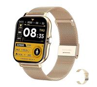 Smart Watch Women Men Answer/Make Calls,1.81" Smartwatch with Weather/Pedometer,Fitness Tracker Touch Screen Heart Rate Sleep Monitor, IP67 Waterproof Fitness Watch, 24 Modes,for Android iOS (gold)