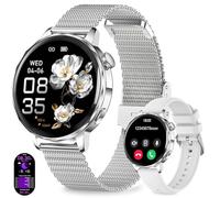 Smart Watches for Women, 1.27" Round Smart Watch with HD Display, Answer & Make Calls, Heart Rate SpO2 Sleep Monitor, 7-Day Battery, 110+ Sports Fitness Tracker, IP68 Waterproof Android iOS, Silver