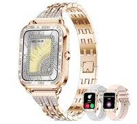 Smart Watches for Women,1.29 HD Touch Screen Ladies Smart Watch Fitness Tracker with HR/BP/Sleep Monitor,110+ Sport IP68 Waterproof Smart Watches for Women Android iOS,3 Strap (Rosegold+white)