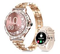 Smart Watches for Women (Answer/Make Call) with Diamonds, 1.3”HD Screen Bluetooth Smartwatch for Android iOS Phones, IP68 Waterproof Fitness Activity Trackers with Heart Rate/SpO2/BP/Sleep Monitor