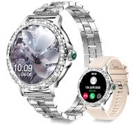 Smart Watches for Women(Answer/Make Calls) with Diamonds, 1.3” HD Bluetooth Smart Watch for Android iOS Phones, IP68 Waterproof Fitness Activity Trackers Smartwatch with Heart Rate/SpO2/Sleep Monitor