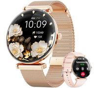 Smart Watches for Women Men, 1.43" Curved Light Thin HD AMOLED Screen Display Smart Watch with Heart Rate/Sleep Monitor, 110+Sports IP68 Waterproof Step Counter Smartwatches for Android iOS(RoseGold)