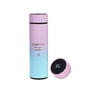 Smart Water Bottle Insulated Water Bottle Coffee Bottle Travel Coffee Mug Flasks for Hot and and Cold Drinks 16.9 oz/500ml (Gradient pink))