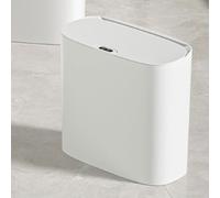 Smart Waterproof Trash Can with Motion Sensor Lid Wall-Mounted Design Ideal for Kitchen Bathroom Living Room and Toilet (Gray Battery & Charging Model)