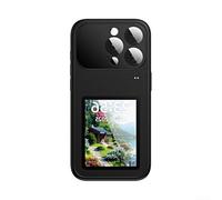 Smart Wearable Phone Case For Pro Max 3.0 Inch Rear Display Custom Live Wallpapers Message Push Games And Touchscreen Controls(Black)
