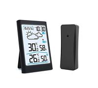 Smart Weather Station Big LCD Digital In/Outdoor Thermometer Hygrometer Remote Sensor Alarm Time Clock Forecast