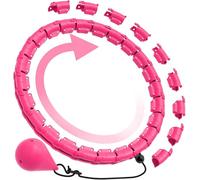 Smart Weighted Exercise Hoop, 360-Degree Rotation, 0.8 lbs, Pink, Adjustable 13-24 Links