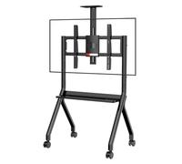 Smart Whiteboard Stand for 42-75 Inch Displays, Floor TV Stand with Lockable Wheels, Ideal for Office, Classroom, and Home Use