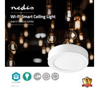 Nedis Wi-Fi Smart Ceiling Light | Round | Diameter 17 cm | Warm to Cool White | 800 lm | 12 W | Slim Design | Aluminium
