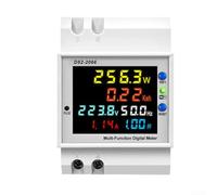 Smart WiFi Electricity Meter with LCD Display, DIN Rail Energy Monitor for Voltage Current Power Factor, Certified Home Office Hotel Use(Built-in type)