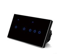 Smart WiFi Light Switch 2 Way Touch Control Panel Glass Screen Wall Switch Remote Control for Tuya App for Alexa Voice Control Multi-Control Module for Home Lighting 220V Black(5 Gang 2Way)