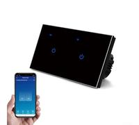 Smart WiFi Light Switch, For Tuya App Remote Control 2 Way Touch Light Switch Glass Panel, Compatible For Google Home For Alexa Voice Control(2 Gang 2Way)