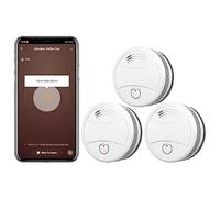 Smart WiFi Smoke Detector with 10-Year Battery, with Replaceable Battery, EN14604, 85 dB Alarm, WiFi Fire Alarm Compatible with Tuya/Smart Life APP - 3 Pieces