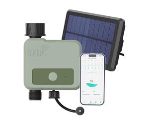 Smart WiFi Sprinkler Timer by MMOBIEL - Solar & USB Powered Watering Controller, Irrigation System - 30m Wireless Range, Auto Irrigation Schedules, Weatherproof, Easy Setup - for Garden, Lawn, Plants