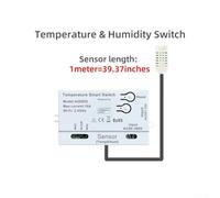 Smart WiFi Temperature Humidity Control Switch Remote Control Module With Stainless Steel Sensor Compatible With Smart Life/App Voice Control For Home Automation (C)