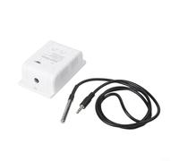 Smart Wifi Temperature Module For Tuya Ecosystem With Stainless Steel Probe For Remote App Operation Voice Control Support Auto Mode Based On Temp Range And Real Time Power Data Display White Abs Body