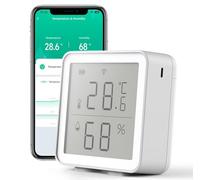 Smart WiFi Thermometer Hygrometer,Indoor Temperature Humidity Sensor with Electronic Ink Display, App Notification Alert, Free Data Storage Export, Digital Remote Monitor for Bedroom