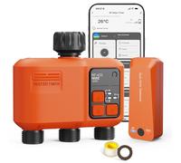 Smart WiFi Water Timer 1 zone for Irrigation with 984 Feet RF Gateway, 4 Outlet Remote Control Sprinkler Hose Timer for Garden Hose, Rain Delay,WiFi Irrigation Sprinkler Controller for Garden