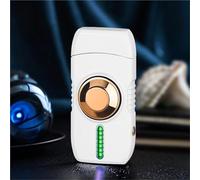 Smart Windproof Jet Flame Lighter, Four Ignition Methods, with LED Light, refillable Butane Lighter, Suitable for Festivals, Outdoor, Indoor, Men's Gifts(E)