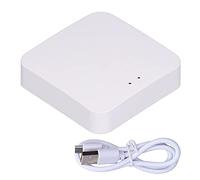 Smart Wireless Hub Gateway Voice Control 5V for Tuya Zigbee 3.0 Smart Devices Home Automation System PC Material White Color 6x6x1.5cm Size