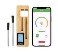 Smart Wireless Meat Thermometer, 656FT Long Range Bluetooth BBQ Thermometer Probe, Smart APP Control, Waterproof Instant Read Food Cooking Thermometer for Oven Grill Kitchen Smoker Air Fryers-2 Probe