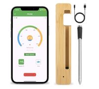 Smart Wireless Meat Thermometer, 656FT Long Range Bluetooth BBQ Thermometer Probe, Smart APP Control, Waterproof Instant Read Food Cooking Thermometer for Oven Grill Kitchen Smoker Air Fryers-1 Probe